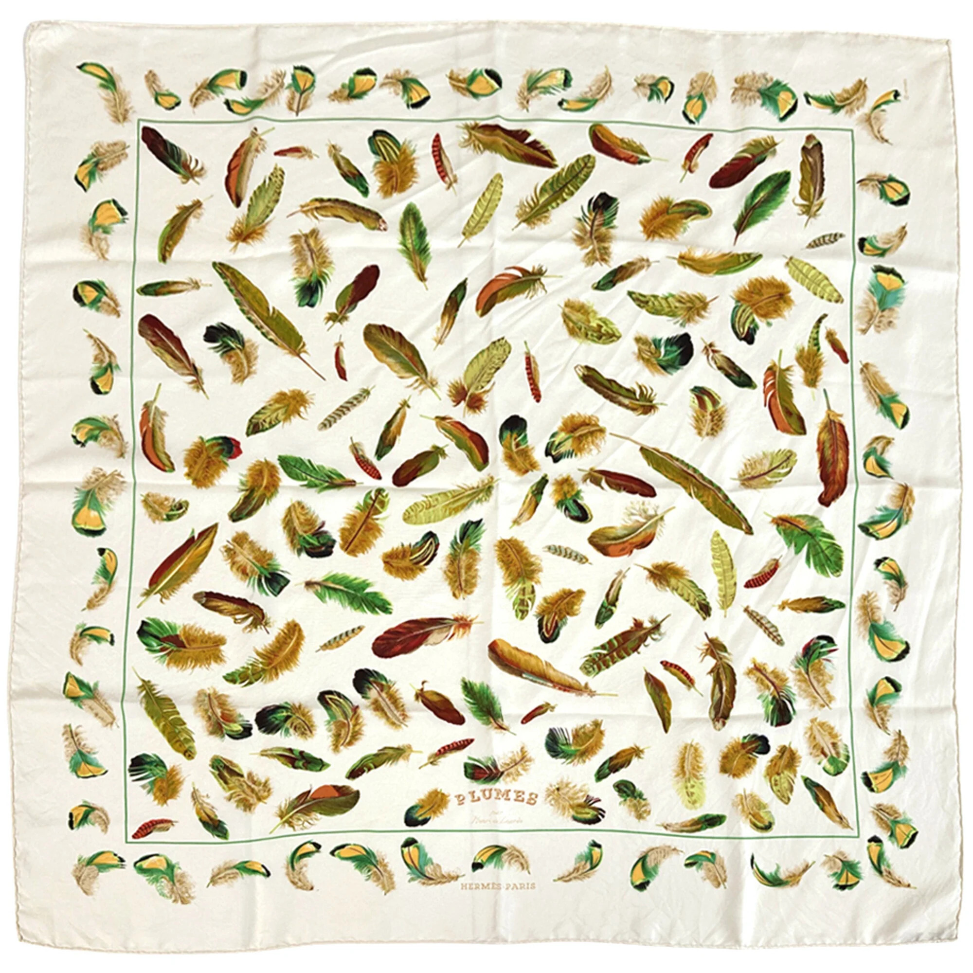 Hermes Authentic White Silk Scarf